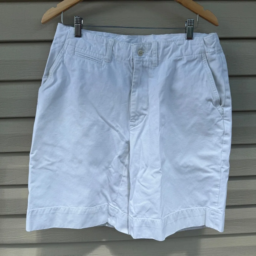 Vintage Polo Ralph‎ Lauren Mens 33 Chino Shorts White Cotton Preppy Casual